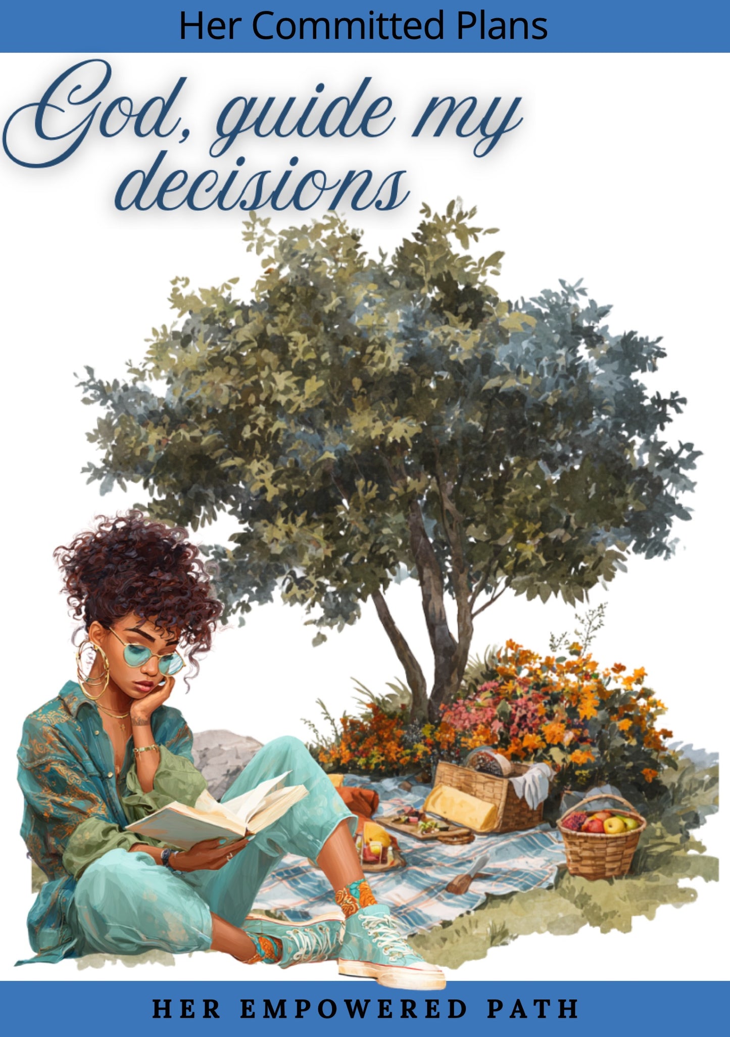 Her Committed Plans Digital Sticker Collection | Digital Black Girl Christian Stickers for Goodnotes, iPad & Digital Planners/ Faith Digital Stickers