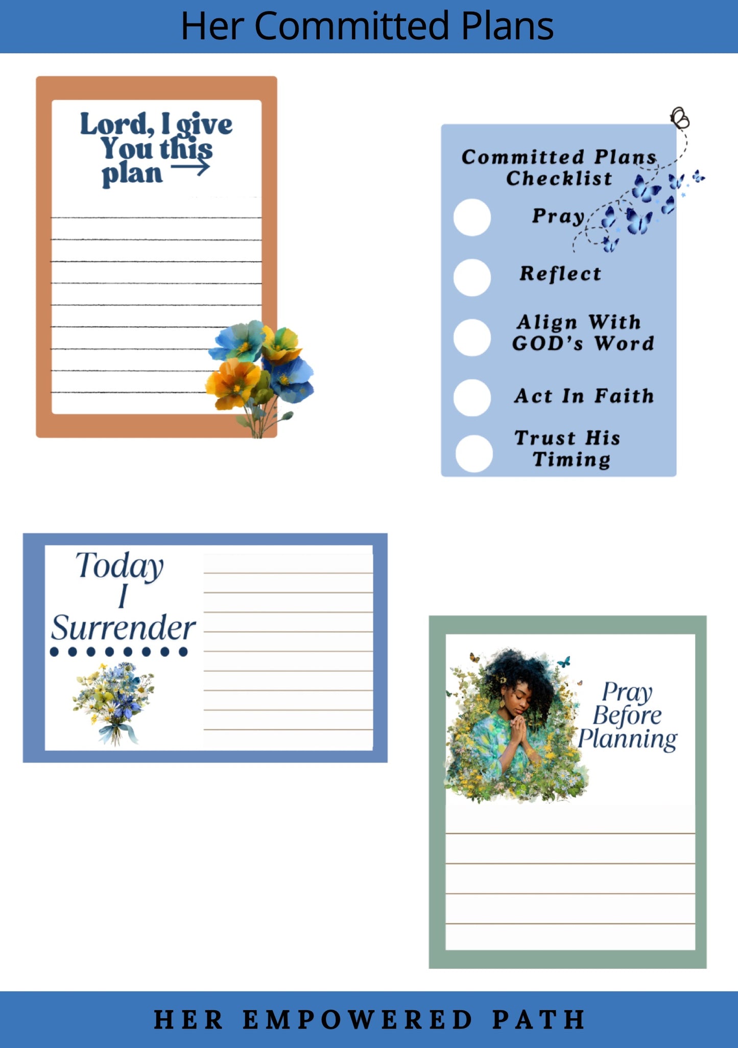 Her Committed Plans Digital Sticker Collection | Digital Black Girl Christian Stickers for Goodnotes, iPad & Digital Planners/ Faith Digital Stickers