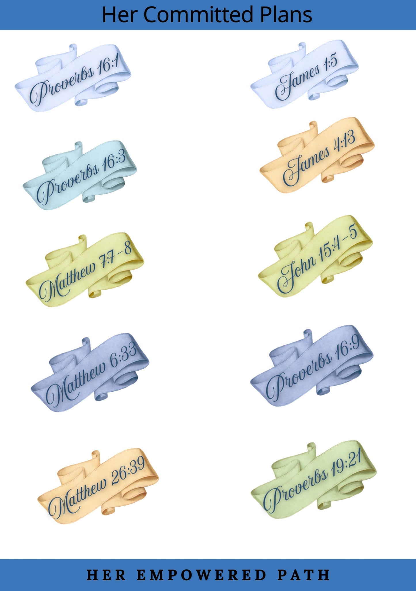 Her Committed Plans Digital Sticker Collection | Digital Black Girl Christian Stickers for Goodnotes, iPad & Digital Planners/ Faith Digital Stickers