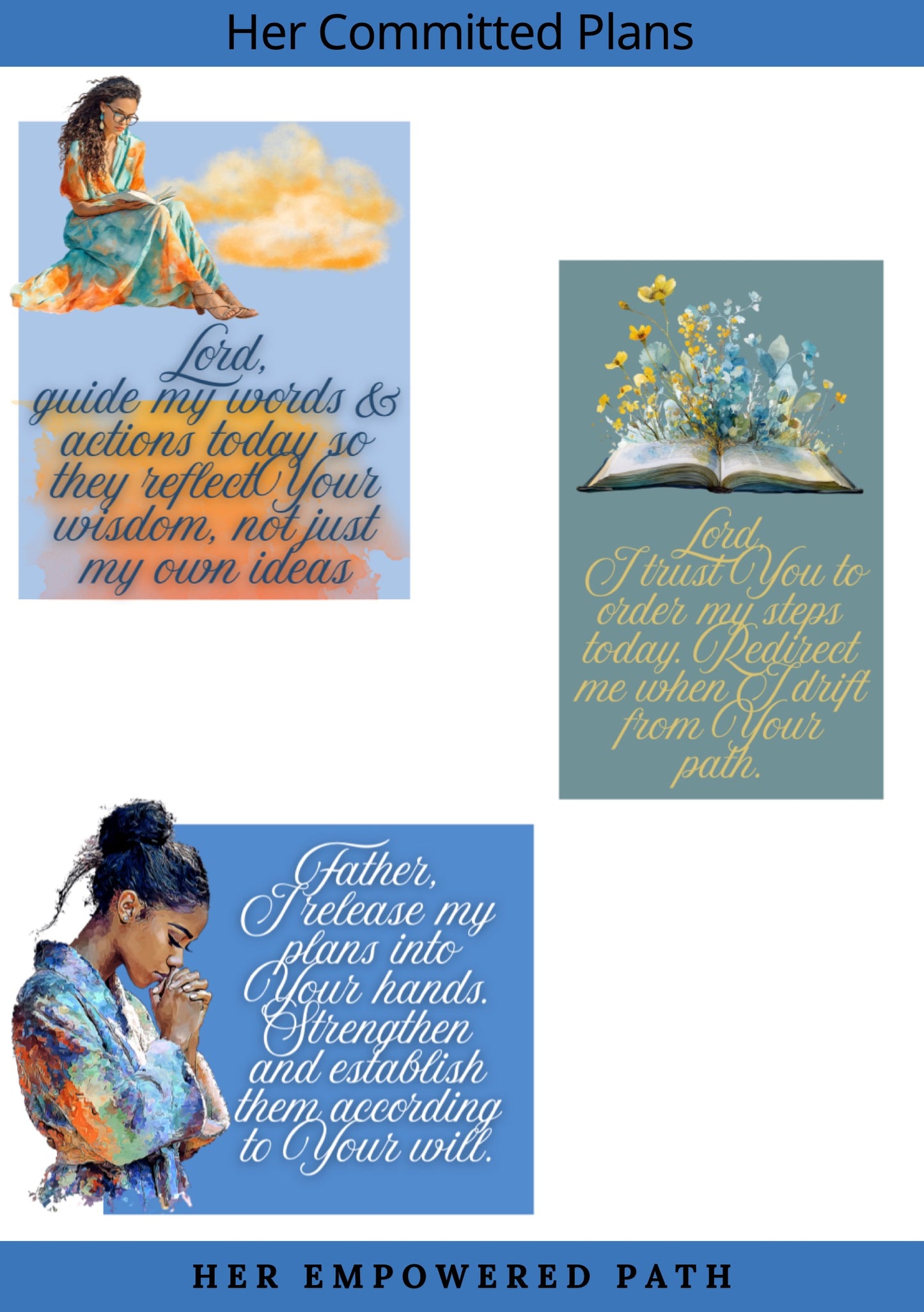 Her Committed Plans Digital Sticker Collection | Digital Black Girl Christian Stickers for Goodnotes, iPad & Digital Planners/ Faith Digital Stickers