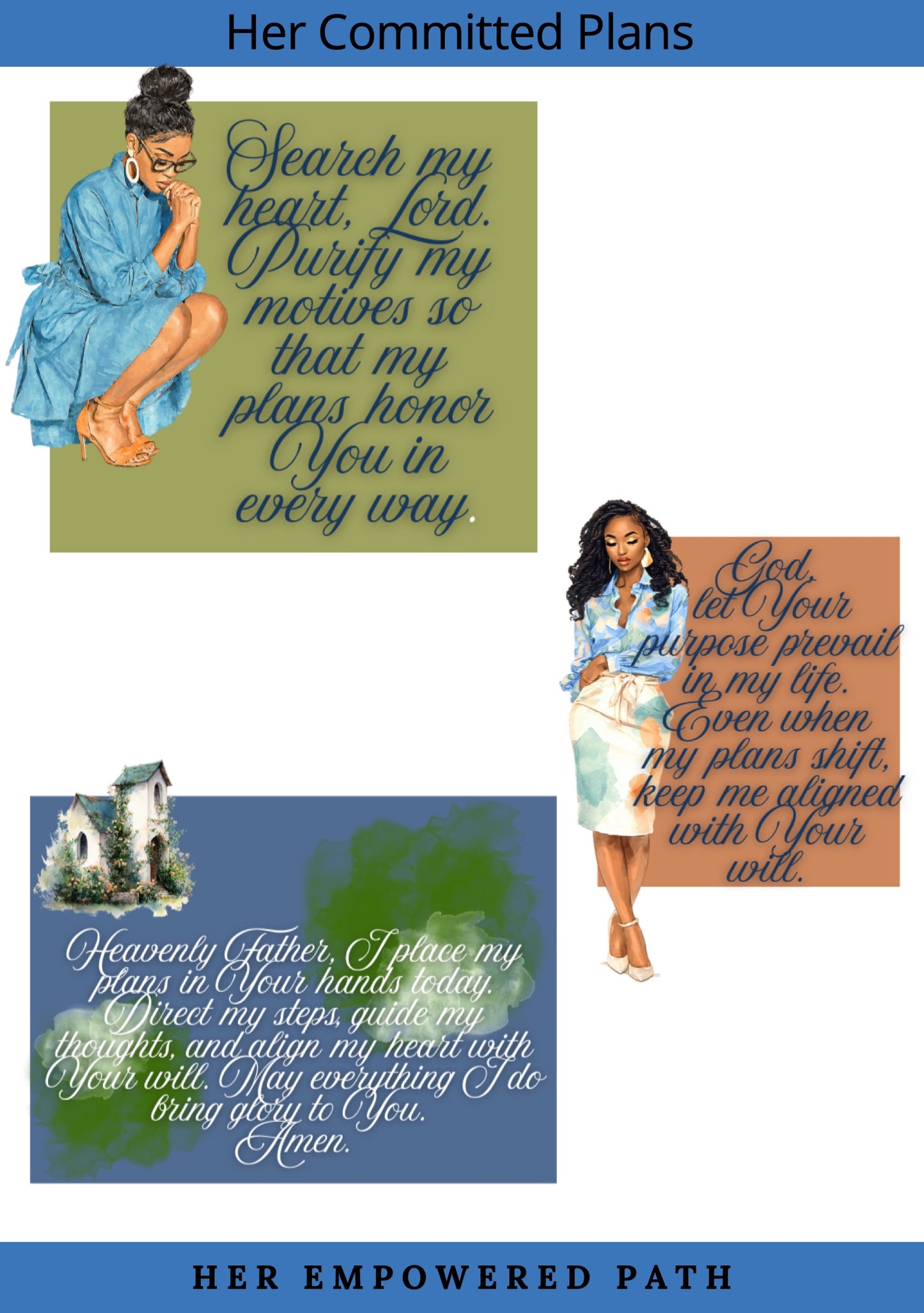Her Committed Plans Digital Sticker Collection | Digital Black Girl Christian Stickers for Goodnotes, iPad & Digital Planners/ Faith Digital Stickers
