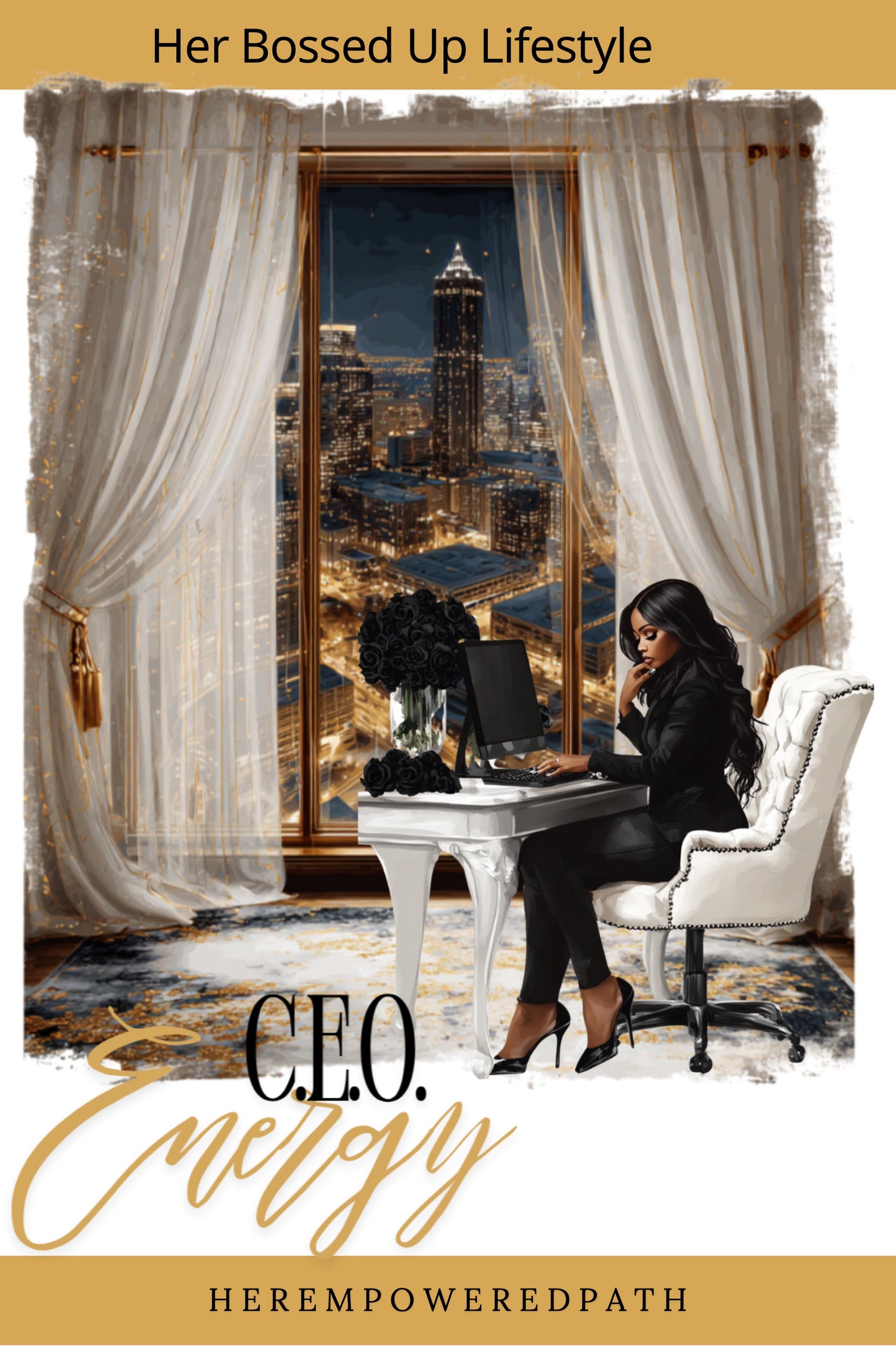 Her Bossed Up Lifestyle Digital Sticker Collection| Digital Black Girl Planner Stickers for Goodnotes, iPad & Digital Planners/ Digital Stickers