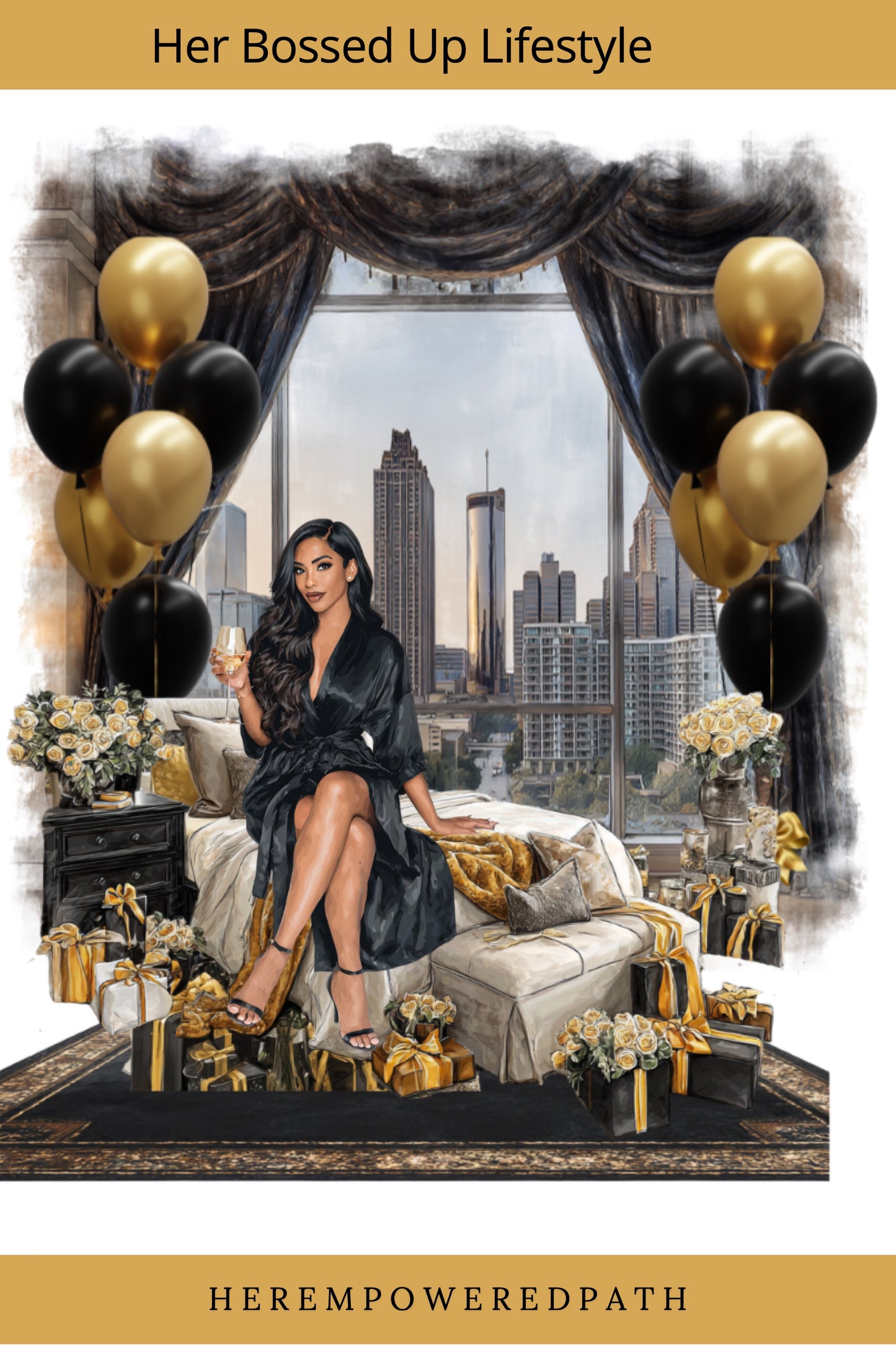 Her Bossed Up Lifestyle Digital Sticker Collection| Digital Black Girl Planner Stickers for Goodnotes, iPad & Digital Planners/ Digital Stickers