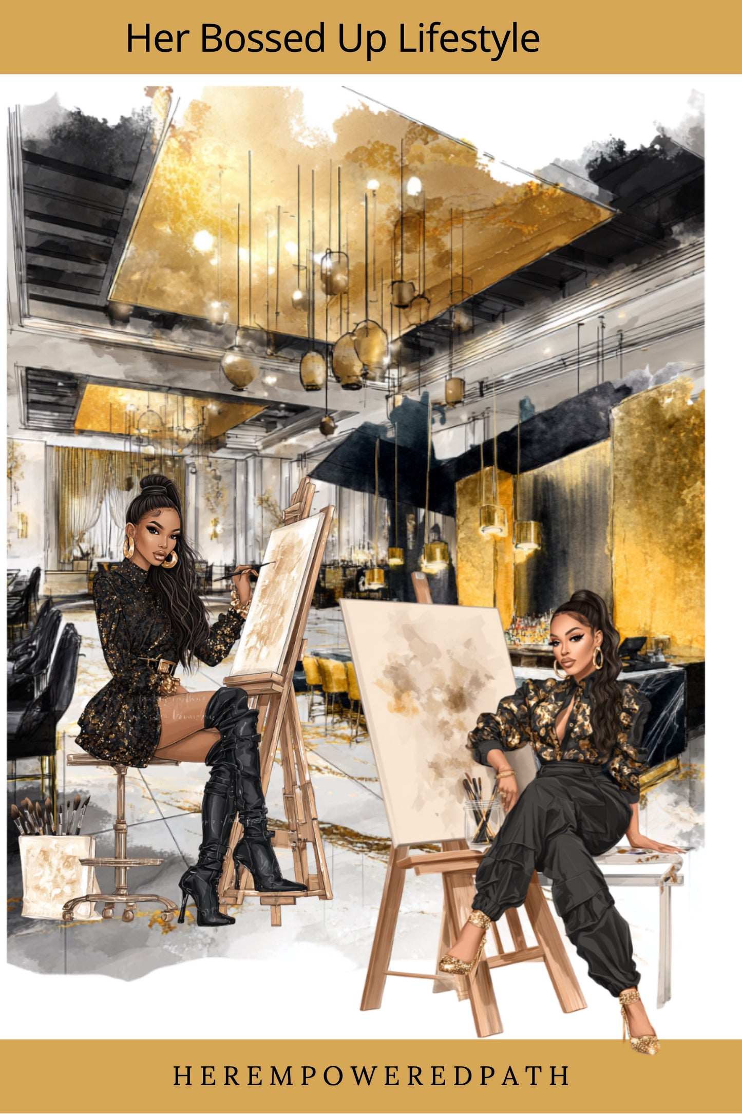 Her Bossed Up Lifestyle Digital Sticker Collection| Digital Black Girl Planner Stickers for Goodnotes, iPad & Digital Planners/ Digital Stickers