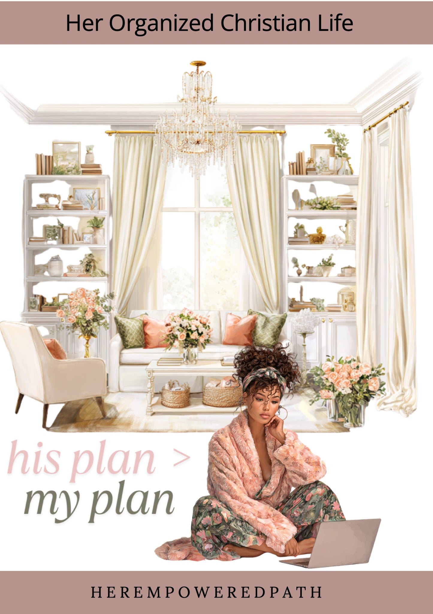 Her Organized Christian Life| Digital Black Girl Christian Stickers for Goodnotes, iPad & Digital Planners/ Faith Digital Stickers