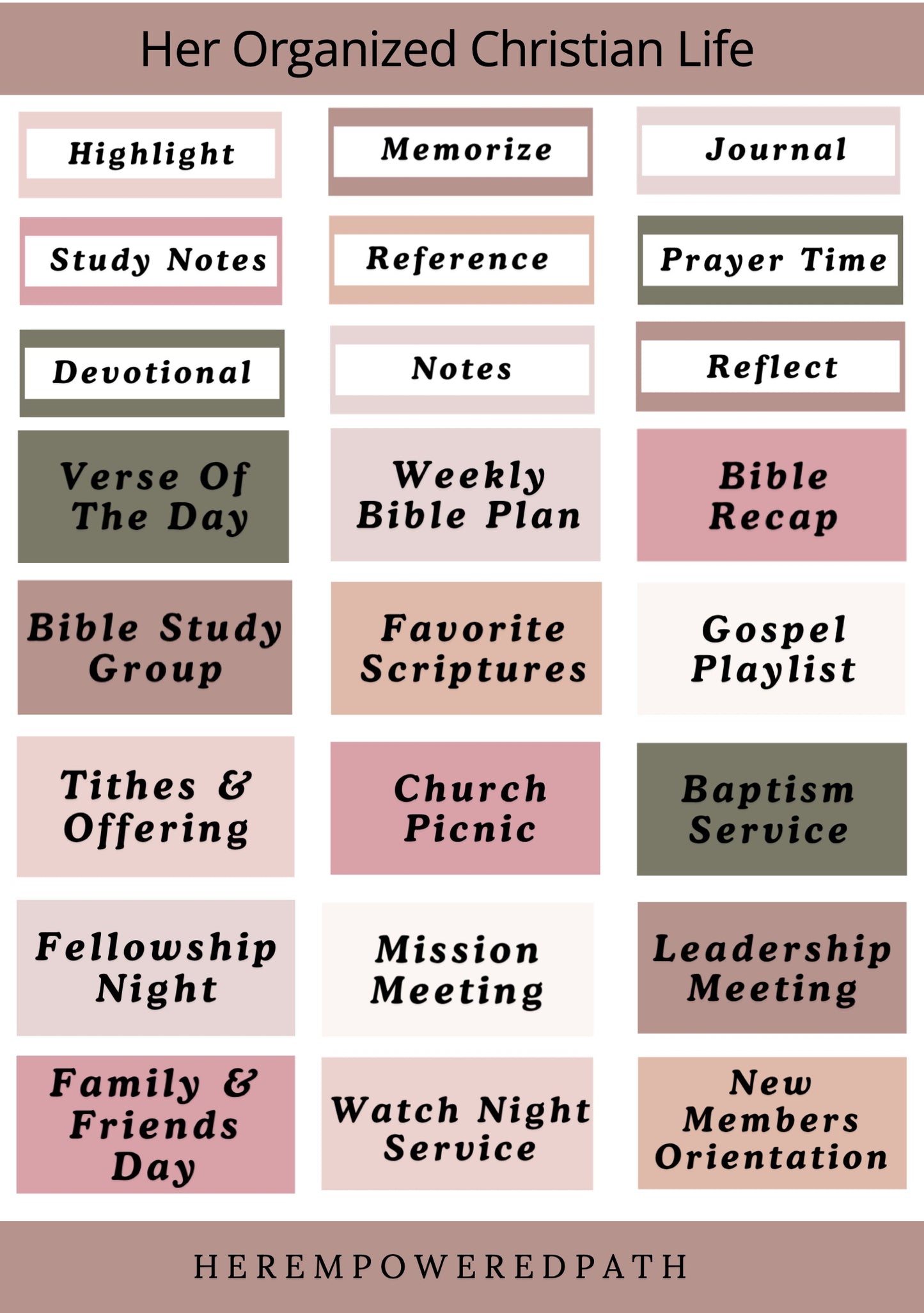 Her Organized Christian Life| Digital Black Girl Christian Stickers for Goodnotes, iPad & Digital Planners/ Faith Digital Stickers