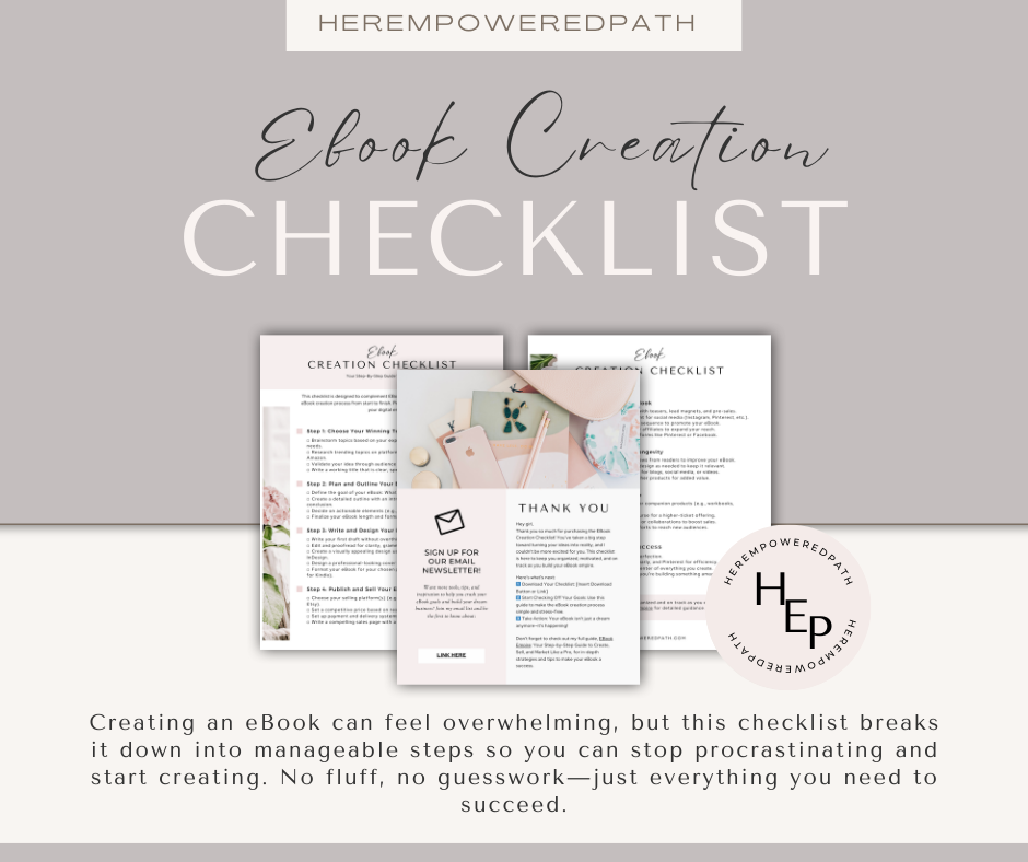 Ebook Empire Creation + Checklist Bundle - Passive Income - Entrepreneurs - Make Money From Home - Stay At Home Moms - Digital Products