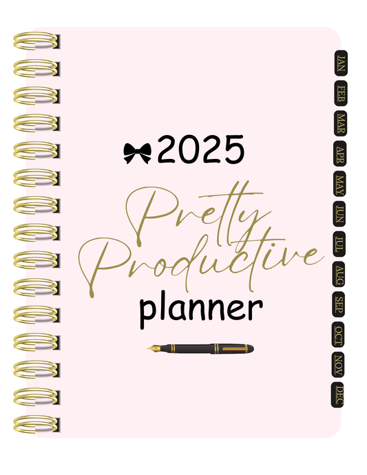 Weekly Planner 2025 - Pretty Productive Planner Aesthetic Dated Digital Business Planner Notebook with To-Do List- Project Planner for Easy Organization and Motivational Quotes