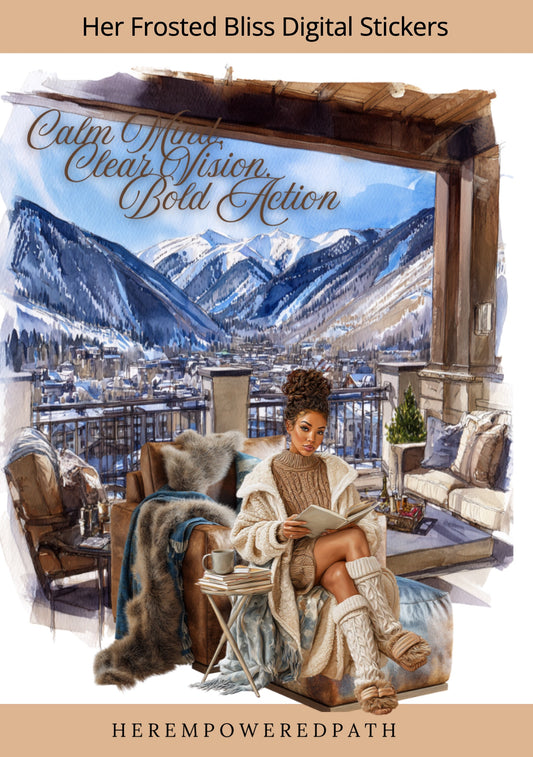 Her Frosted Bliss Digital Sticker Collection | Digital Black Girl Luxury Stickers for Goodnotes, iPad & Digital Planners/ Digital Stickers