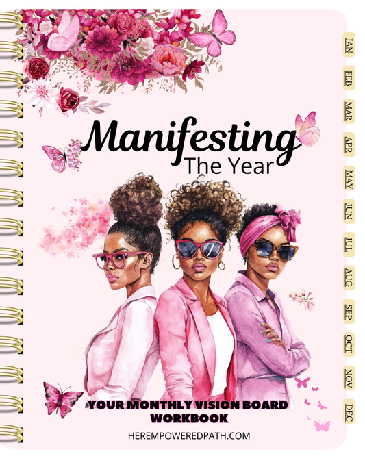 Digital Vision Board - Manifesting the Year: Your Monthly Vision Board Workbook - Digital Products - Passive Income - Manifesting - Abundant Mindset - Prosperity