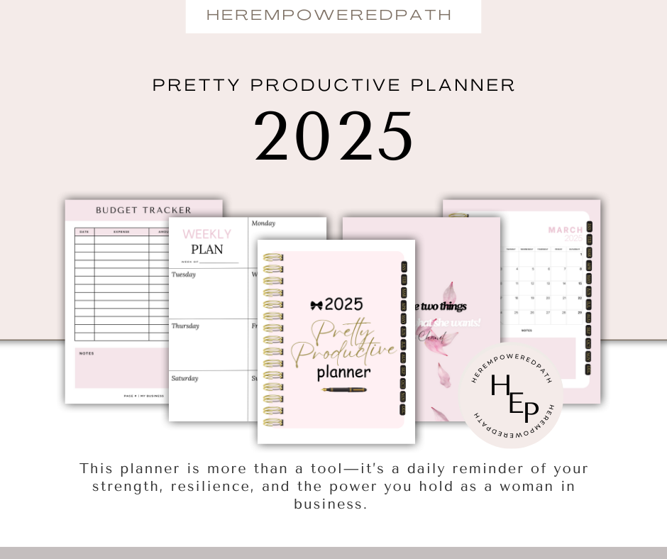 Weekly Planner 2025 - Pretty Productive Planner Aesthetic Dated Digital Business Planner Notebook with To-Do List- Project Planner for Easy Organization and Motivational Quotes